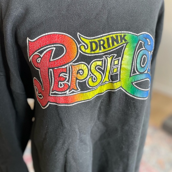 Fruit of the Loom Black Crewneck Sweater with Colorful Logo - Picture 2 of 5